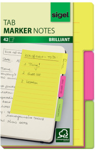 sigel Marque-page auto-adhésif Tab Marker Notes, papier