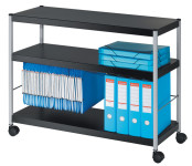 PAPERFLOW Chariot multifonction M, 3 étagères, noir / argent PAPERFLOW Chariot multifonction M, 3 étagères, noir / argent