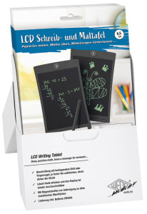 WEDO Ardoise LCD, 8,5 pouces (21,59 cm), noir, présentoir