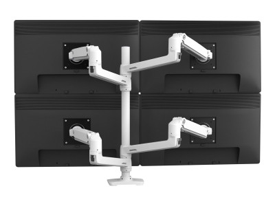 Ergotron : LX DUAL STACKING ARM TALL POLE BRIGHT WHITE TEXTURE