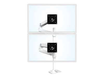 Ergotron : LX DUAL STACKING ARM TALL POLE BRIGHT WHITE TEXTURE