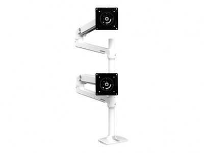 Ergotron : LX DUAL STACKING ARM TALL POLE BRIGHT WHITE TEXTURE