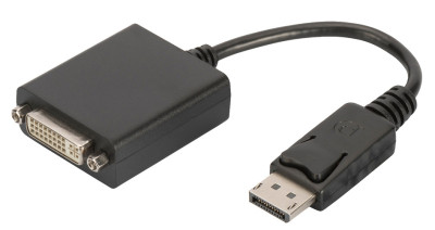 DIGITUS Câble adapteur, DisplayPort - DVI-I, 0,15 m, noir