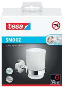 tesa Support pour verre à dents SMOOZ, avec colle, chromé