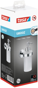 tesa Distributeur de savon SMOOZ, 200 ml, verre satiné