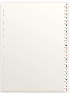 ELBA Intercalaires alphabétiques, en carton, 26 positions