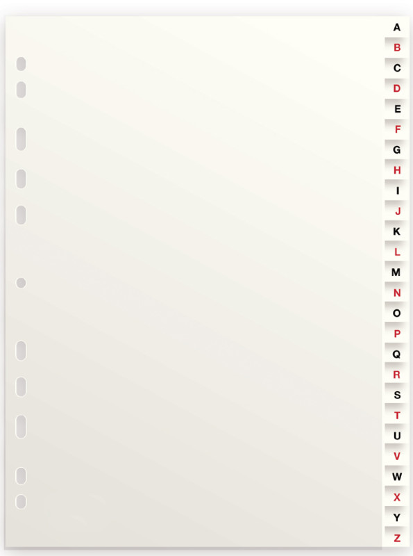 ELBA Intercalaires alphabétiques, en carton, 26 positions