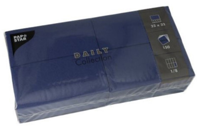 PAPSTAR Serviette bistro, 330x330 mm, 3 couches, bleu foncé