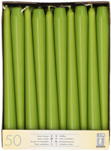 PAPSTAR Bougie de chandelier, 22 mm, pack de 50, vert citron