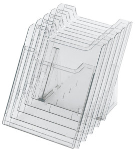 EXACOMPTA mur portrait A4 porte-brochure, 5 compartiments, clair