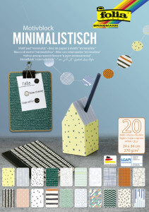 minimaliste bloc de motif folia, 240 x 340 mm, 20 feuilles