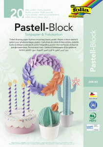folia Tonpapier- et pastel bloc papier photo, A4, 20 feuilles