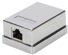 DIGITUS Boîtier en saillie Cat.6A, 1 x RJ45, blindé, argent