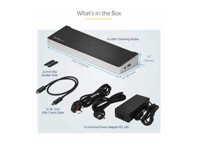 Startech : USB-C DOCK TRIPLE 4K MNTR 2X DP + HDMI - 100W USB PD