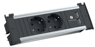 BACHMANN bande de puissance Kapsa S, 2-port, 2 USB