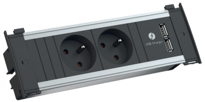 BACHMANN bande de puissance Kapsa S, 2-port, 2 x USB, 2 m