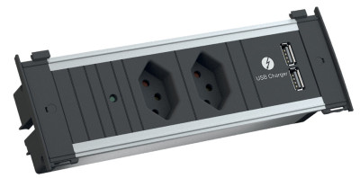 BACHMANN bande de puissance Kapsa S, 2-port, 2 x USB, 2 m