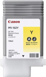 Canon PFI-102Y cartouche encre Jaune 130ml pour imprimante grand format IPF500/600/700