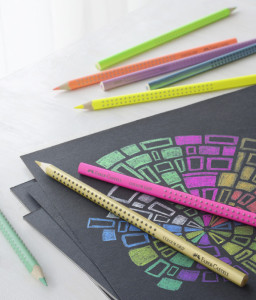 Faber-Castell stickers triangulaire de couleur crayon, orange néon