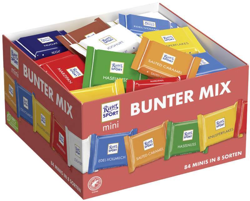 Ritter Sport Mini, chocolat, 84 pièces - Cdiscount Au quotidien