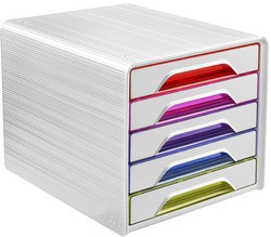 CEP Smoove GLOSS Module de classement 5 tiroirs couleur blanc et multicolore