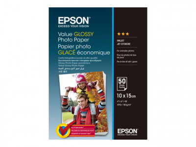 Epson : VALUE GLOSSY Photo papier 10x15CM 50 feuilles