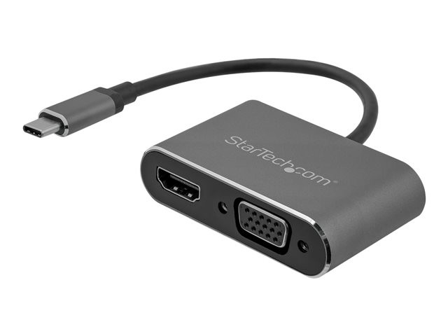 Startech : USB-C TO VGA et HDMI ADAPTER 2IN1 4K 30HZ SPACE GRAY