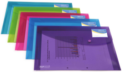 RAPESCO poche de documents, A5, PP, couleurs assorties