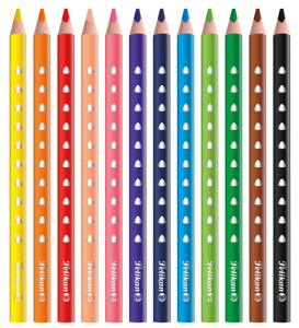 crayons triangulaires Pelikan Silverino d'épaisseur, 6 boîte en carton