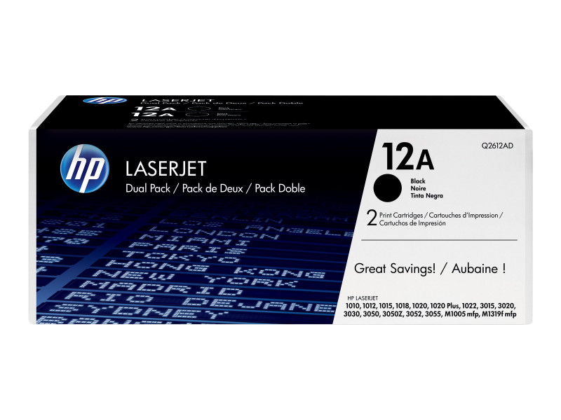 HP : dual pack BLACK PRINT cartouche pour LaserJet Q2612A