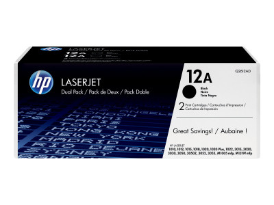 HP : dual pack BLACK PRINT cartouche pour LaserJet Q2612A