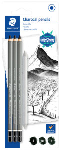 STAEDTLER Crayon fusain Mars Lumograph charcoal blister de 4