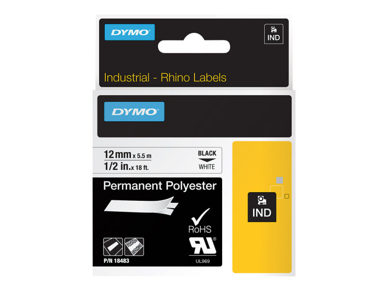 Dymo : ID1-12-1120 PERM.POLYESTER WH.