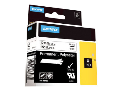 Dymo : ID1-12-1120 PERM.POLYESTER WH.