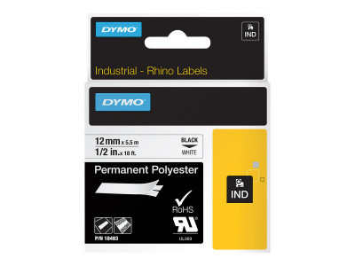 Dymo : ID1-12-1120 PERM.POLYESTER WH.