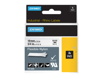 Dymo : ID1-19-1300 FLEXIBLE NYLON WH.