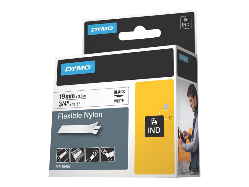 Dymo : ID1-19-1300 FLEXIBLE NYLON WH.