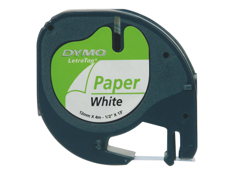 Dymo : LETRATAG tape papier WHITE pour