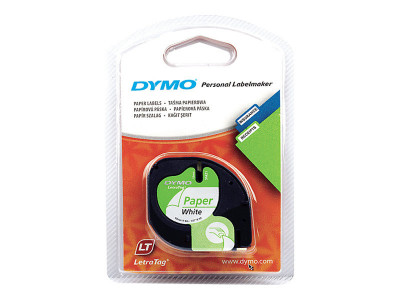 Dymo : LETRATAG tape papier WHITE pour