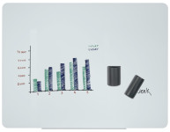 Bi Bureau panneau de verre magnétique, 1200 x 900 mm, blanc