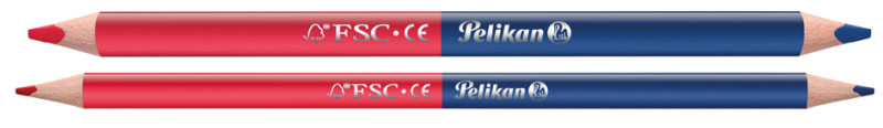 Pelikan Crayon bicolore gros, rouge/bleu