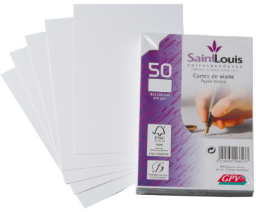 GPV Cartes de visite, 82 x 128 mm, blanc