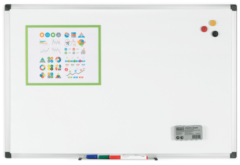 Tableau blanc magnétique laqué - 600 x 400 mm BI-OFFICE