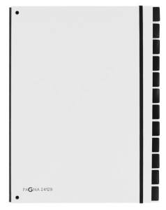 Pagna tendance du dossier du panneau, A4, 12 compartiments, blanc