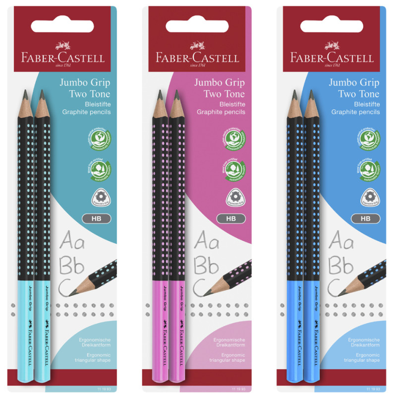 FABER-CASTELL Crayon Jumbo GRIP TWO TONE, carte blister