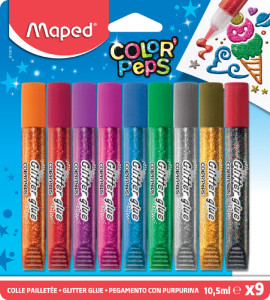 Maped Glitzerkleber Color'Peps, 9 x 10,5 ml, Blisterkarte