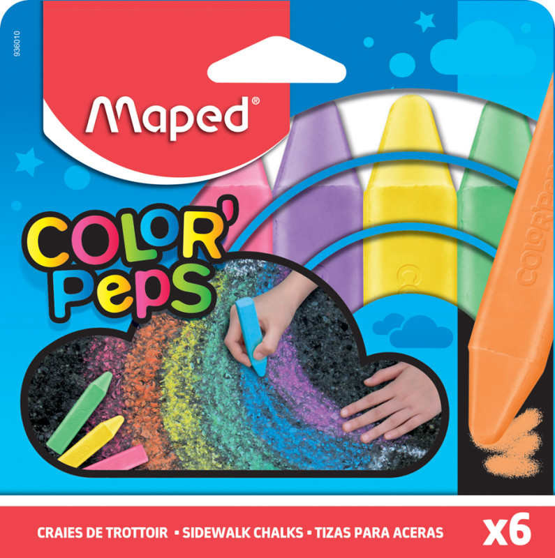 Maped Straßenmalkreide Color'Peps, 6 boîte en carton