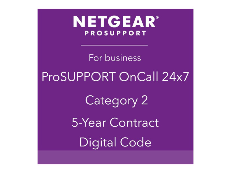 Netgear : contrat de maintenance support ONCALL 24X7 catégorie 2. 5 ans