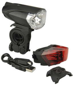 FISCHER Kit d'éclairage LED/USB pour vélo 35 Lux