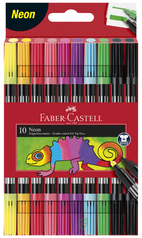 FABER-CASTELL Feutre double pointe Neon, étui de 10